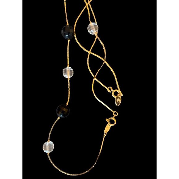 Trifari Set VTG 2 Necklaces PLUS Black Enamel Gold Clip Earrings Work Perfect - Picture 11 of 13